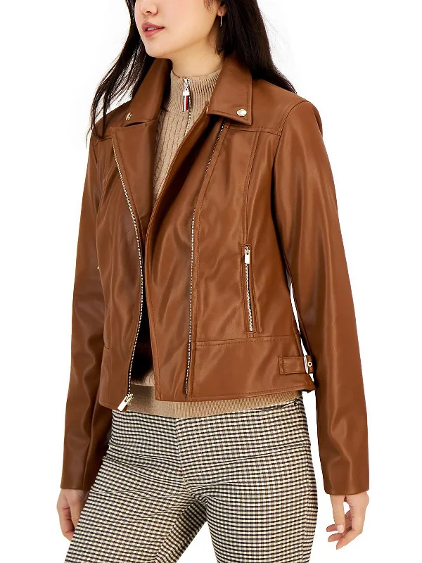 Great Deals Womens Faux Leather Cold Weather Motorcycle Jacket