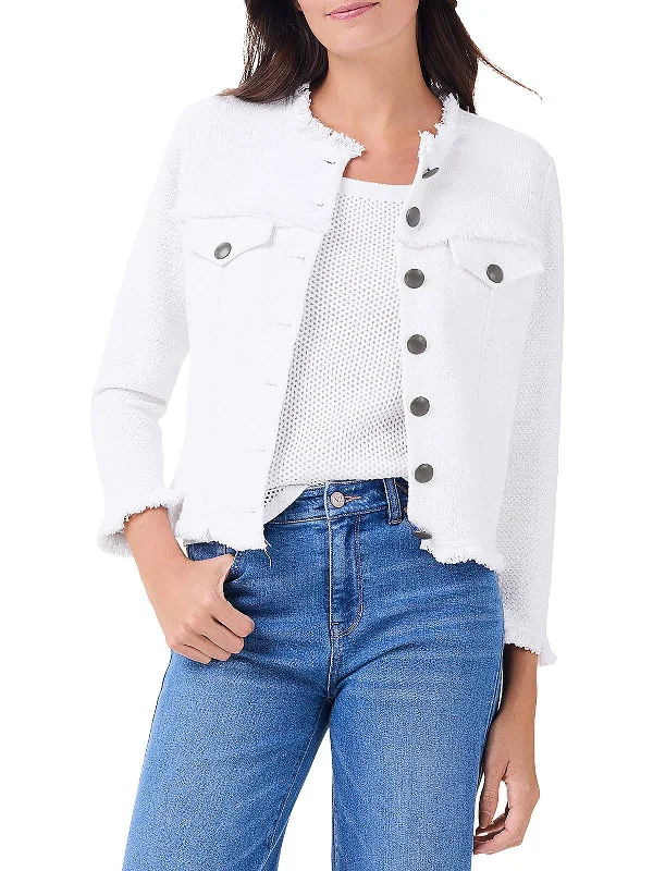 Online Only Womens Lightweight Fringed Utility Jacket