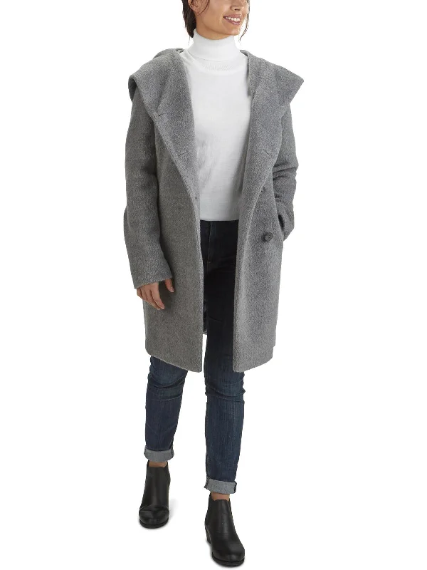 Price Cut Womens Wool Blend Hooded Wool Coat