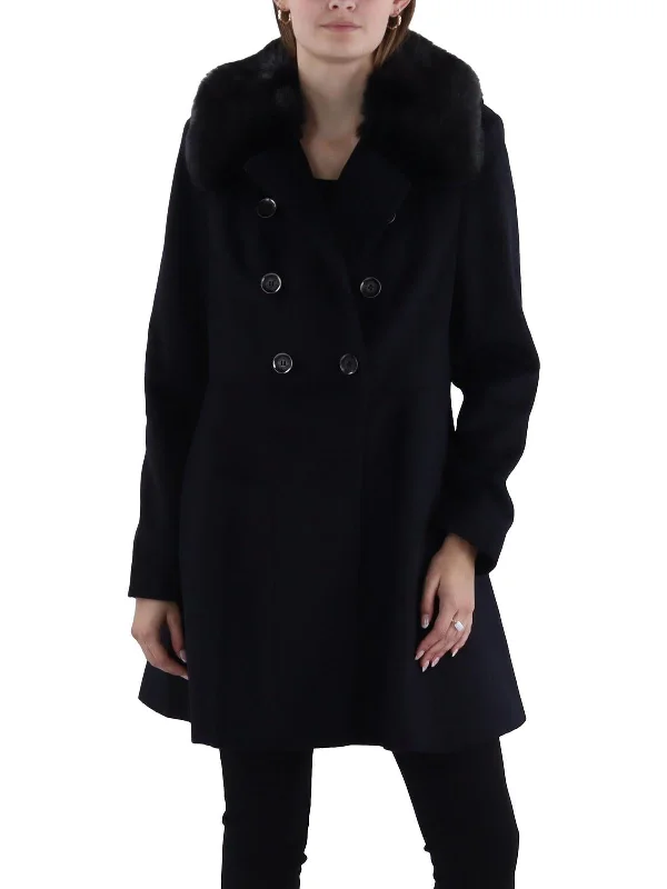 Don’t Miss Out Womens Wool Blend Midi Pea Coat