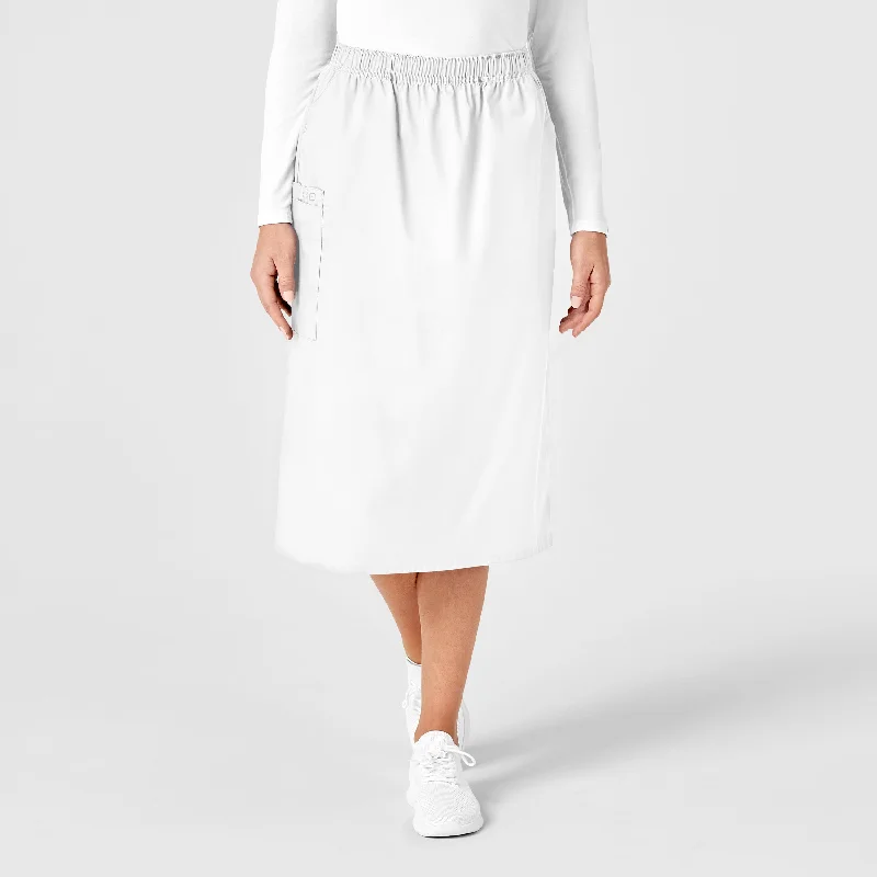 Final Markdown WonderWORK Women's Pull On Cargo Scrub Skirt - White