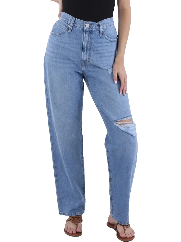 Holiday Sale '94 Baggy Womens Mid-Rise Distressed Straight Leg Jeans
