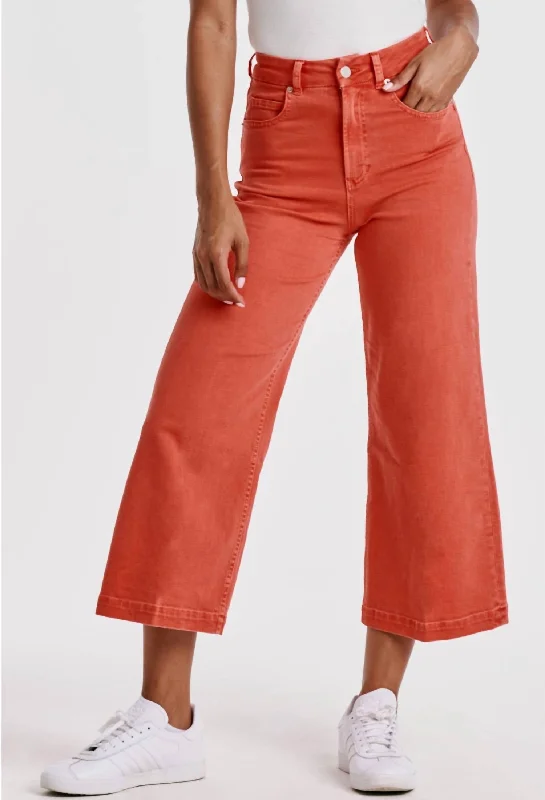 Closeout Audrey Wide Leg Pants In Radiant Red