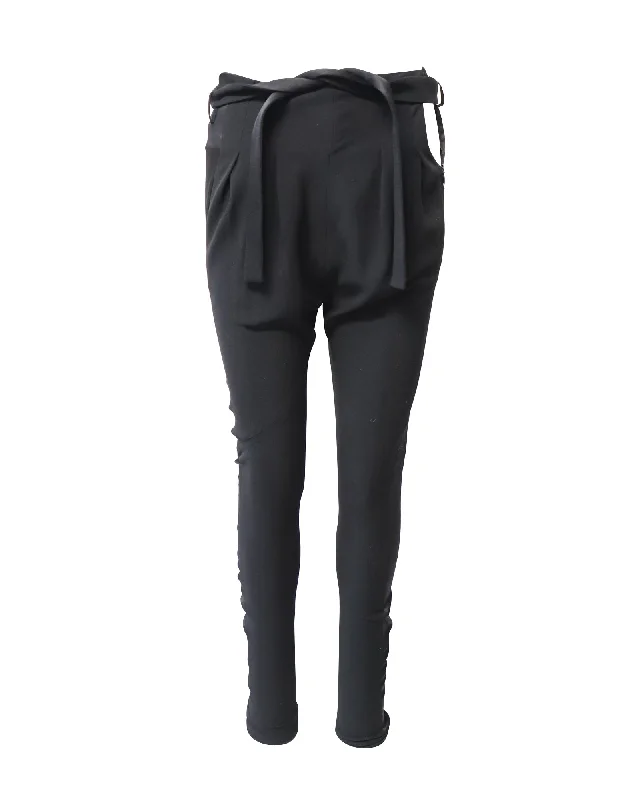 Unmissable Offer Balenciaga Tie Waist Trousers in Black Triacetate