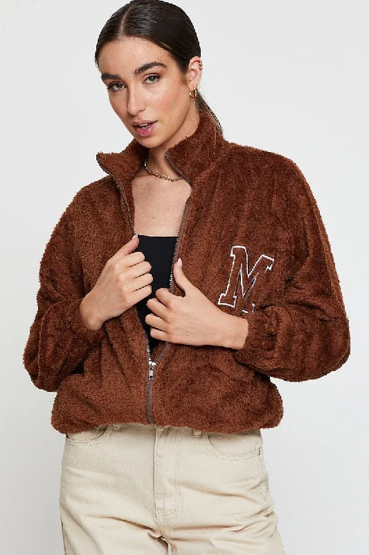 Time-Limited Offer Beige Teddy Jacket Long Sleeve