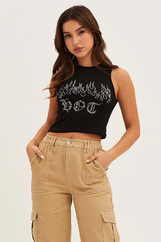 Year-End Sale Black Crop Top