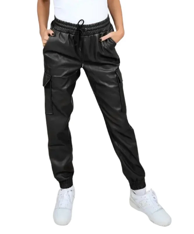 Deal Dash Blaire Vegan Leather Pants In Blk