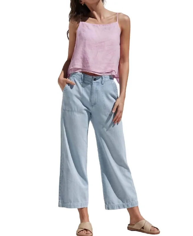 Customer Appreciation Sale Blakely Utility Wide Leg Crop Pant In Sun Faded Wash