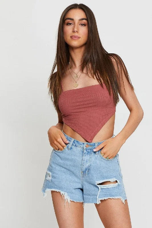 Price Blitz Brown Crop Top