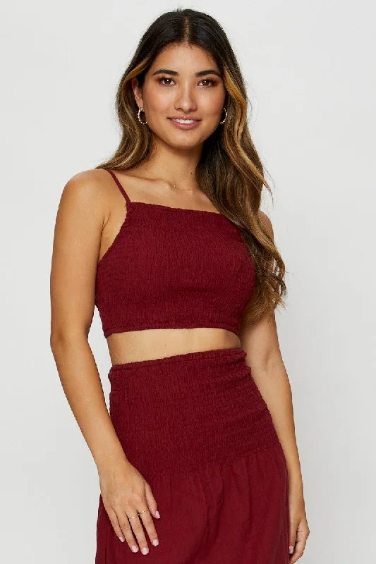 Early Access Brown Singlet Top Sleeveless Crop Square Neck