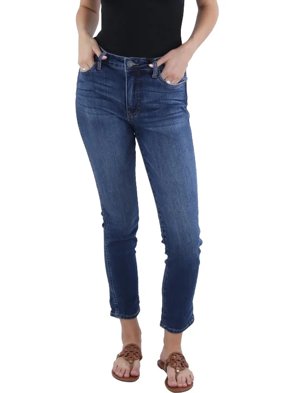 Last Chance Catherine Womens High Rise Whisker Wash Boyfriend Jeans