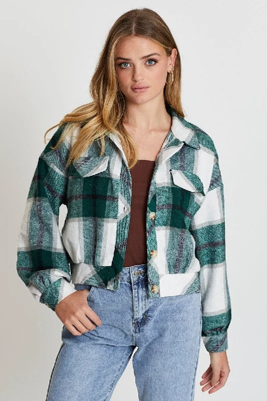 Members Only Check Shirt Top Long Sleeve