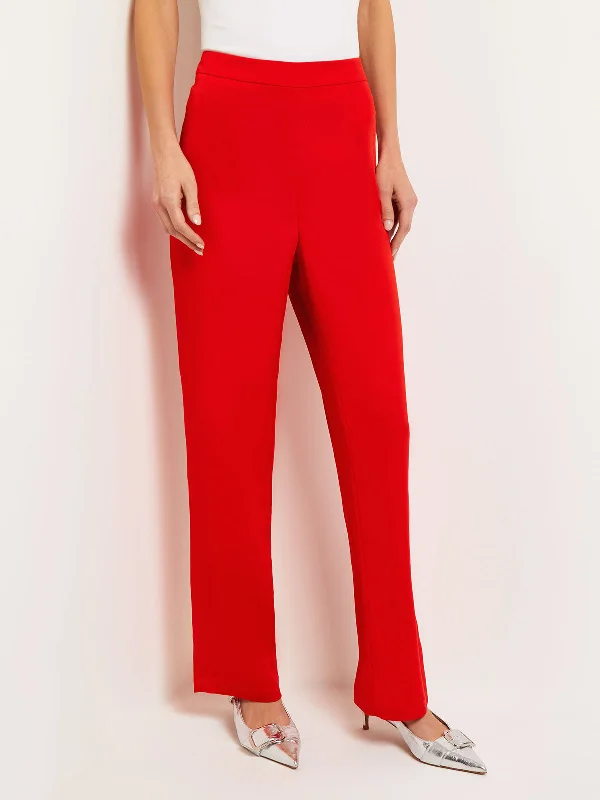 Don't Miss Crepe de Chine Wide Leg Pant, Sunset Red