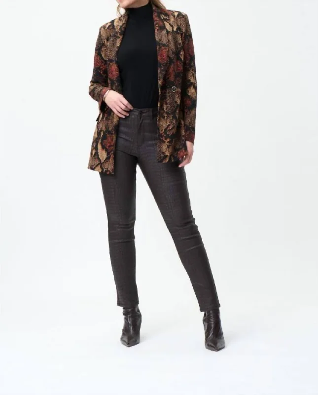 Doorbuster Deal Croc Print Pants In Brown