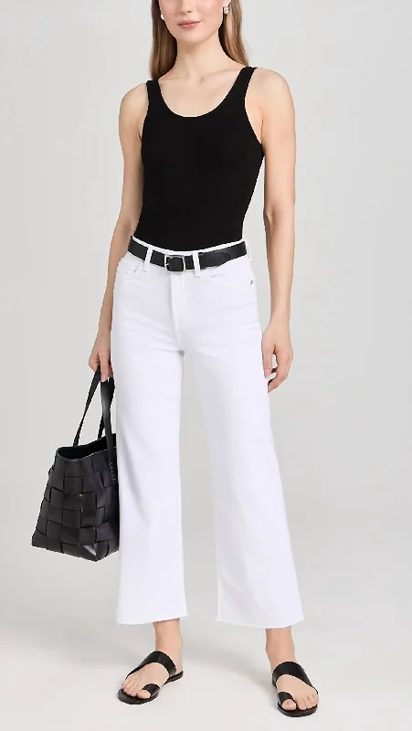 Buy Now Cropped Alexa With Cut Hem Jeans In White