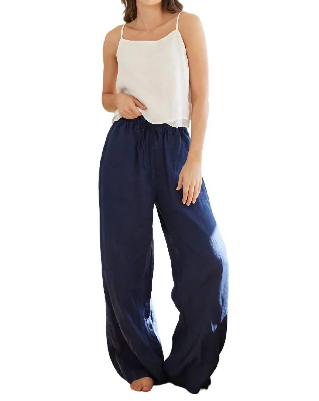 Grand Opening Sale Drawcord Wide Leg Pant In Summer Night