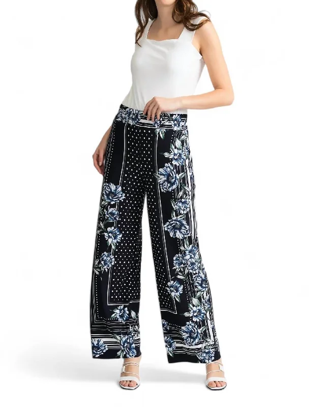 Bargain Blast Floral Pants In Midnight Blue Multi