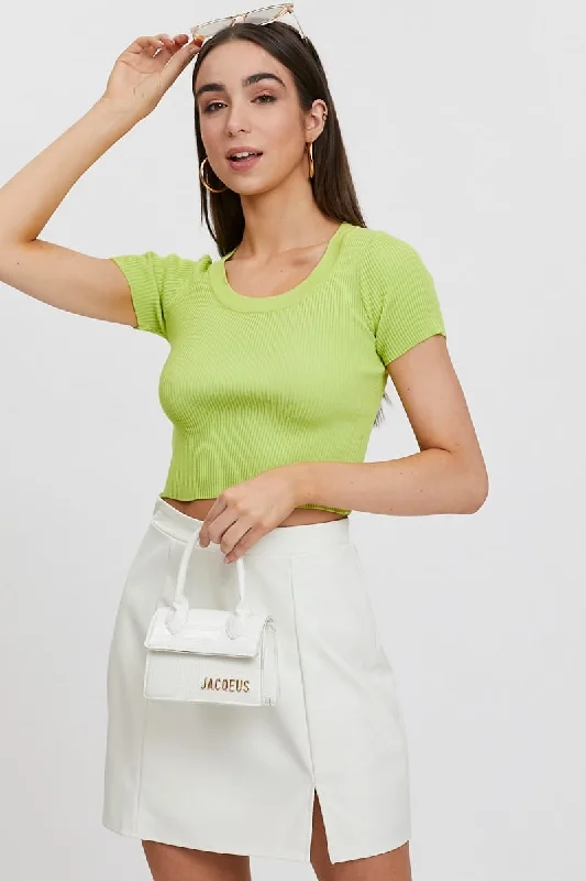 Crazy Deals Green Short Sleeve Knit Top