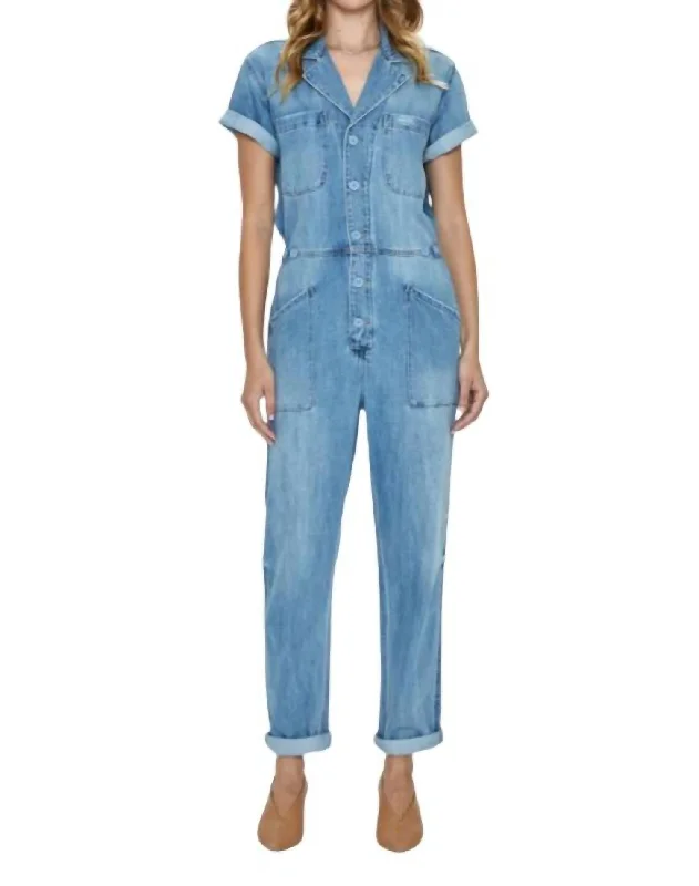 Fantastic Offers Grover Denim Jumpsuit In Blue Denim