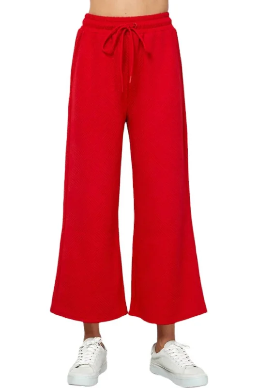 Warehouse Sale Hamptons Textured Cropped Wide Pants