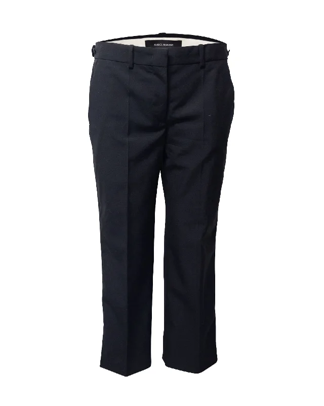 Midnight Sale Isabel Marant Cropped Tailored Trousers in Black Wool