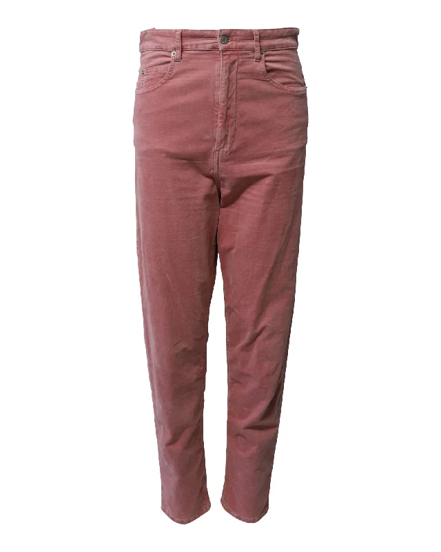 Super Deal Isabel Marant Regular Fit jeans in Pink Cotton Denim