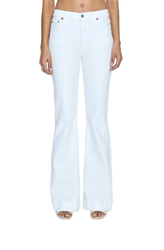 Crazy Deals Kinsley Mid Rise Ultra Flare Jeans In Le Blanc