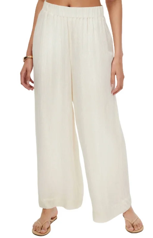 Exclusive Preview Medina Metallic Chiffon Pant In White