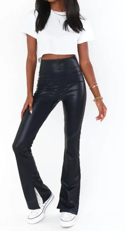 Exclusive Preview Nashville Pull On Flare Pants In Black Faux Leather