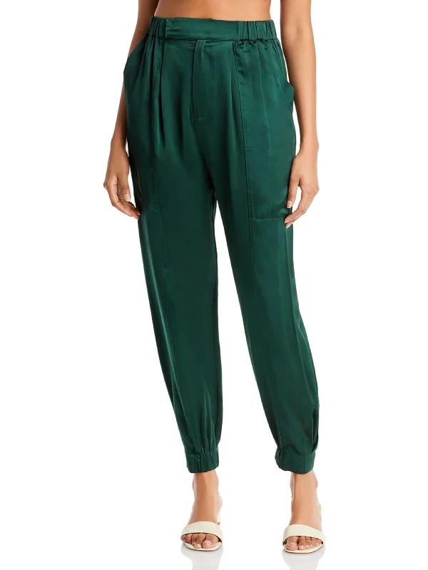 One-DAY Sale Neha Womens Silk Pleated Jogger Pants