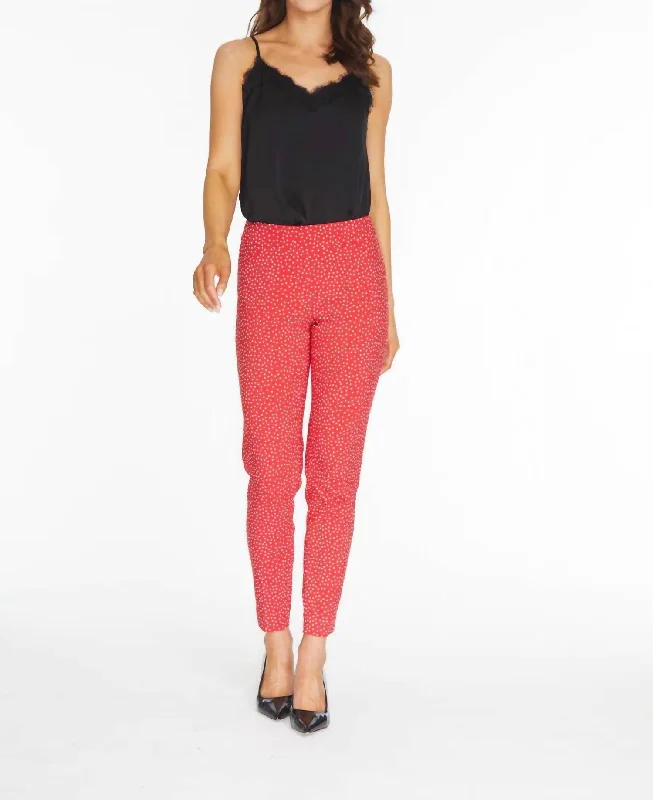 Price Blitz Never Have To Be Pull On Pant In Red Print