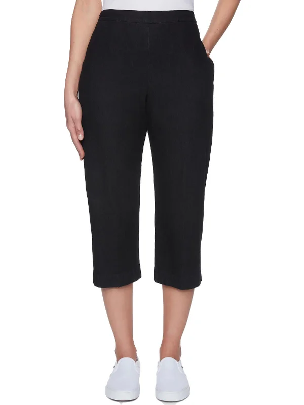 Grand Opening Sale Petites Womens Comfort Waist Pull On Capri Pants