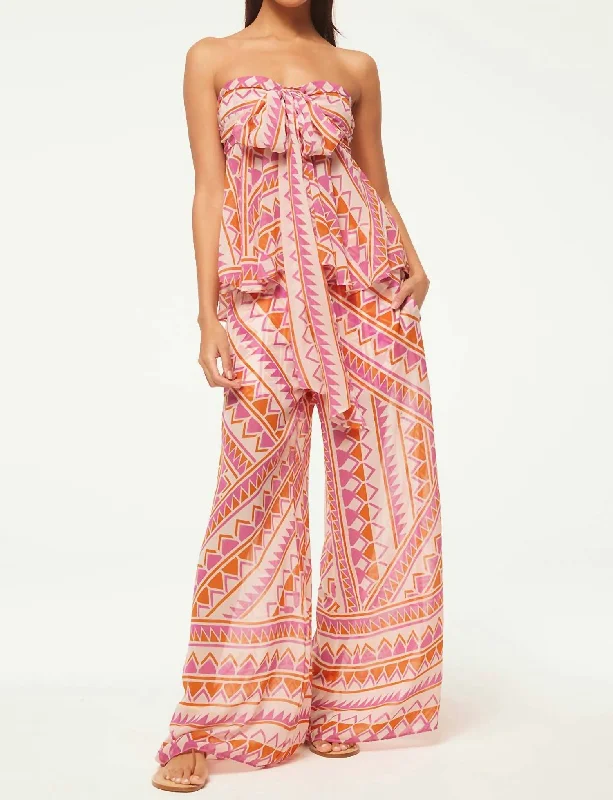 Markdowns Pia Pants In Aperol Geo
