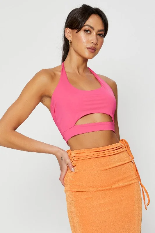 Price Cut Pink Halter Top