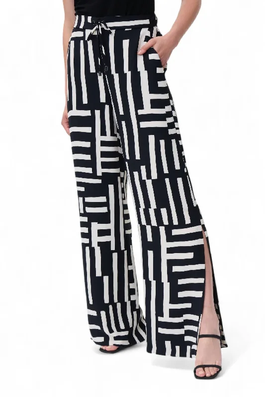 Deal Explosion Print Pant In Black Beige