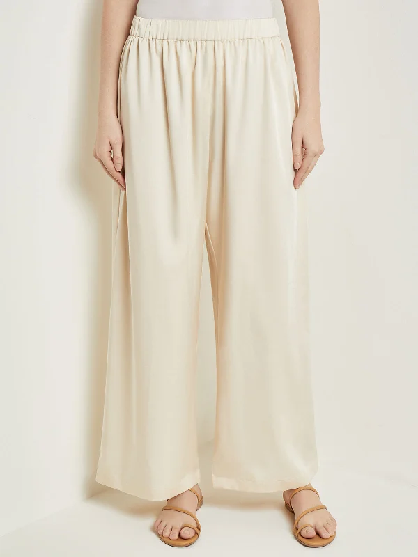 Discount Mania Pull-On Woven Wide-Leg Pants, Parchment