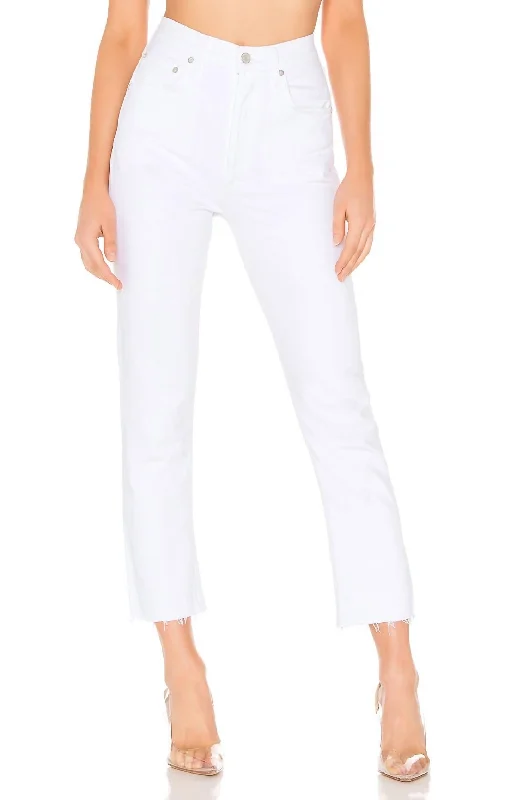 Limited Availability Riley High Rise Crop Straight Jeans In Blurred