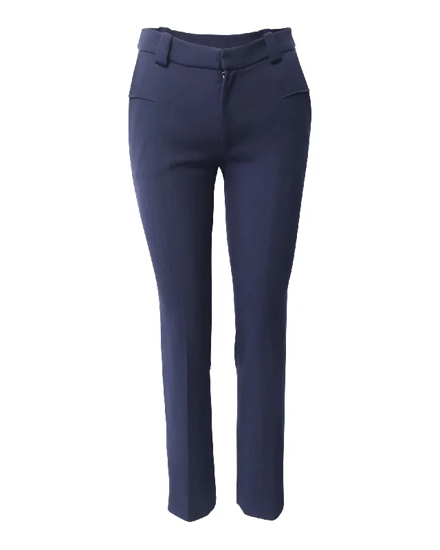 Weekend Flash Sale Roland Mouret Holway Slim Trousers in Navy Blue Polyester