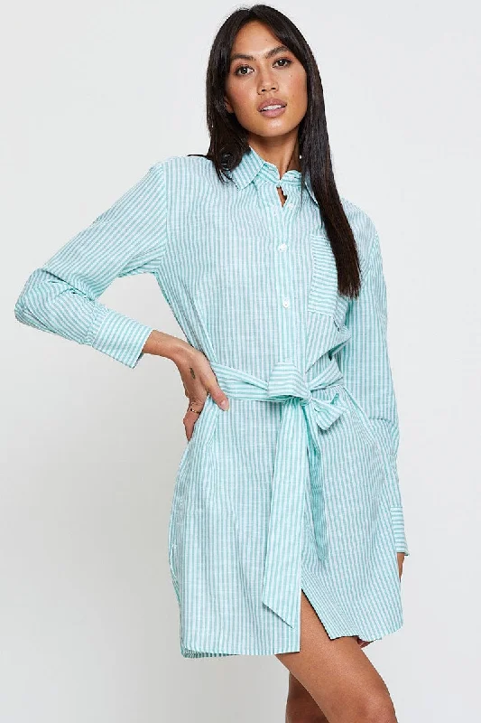 Buy More, Save More Stripe Oversized Shirts Long Sleeve
