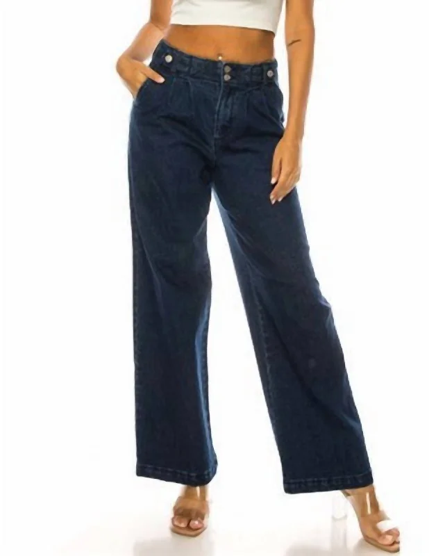 Savings Event Wide Leg Jeans In Dark Denim