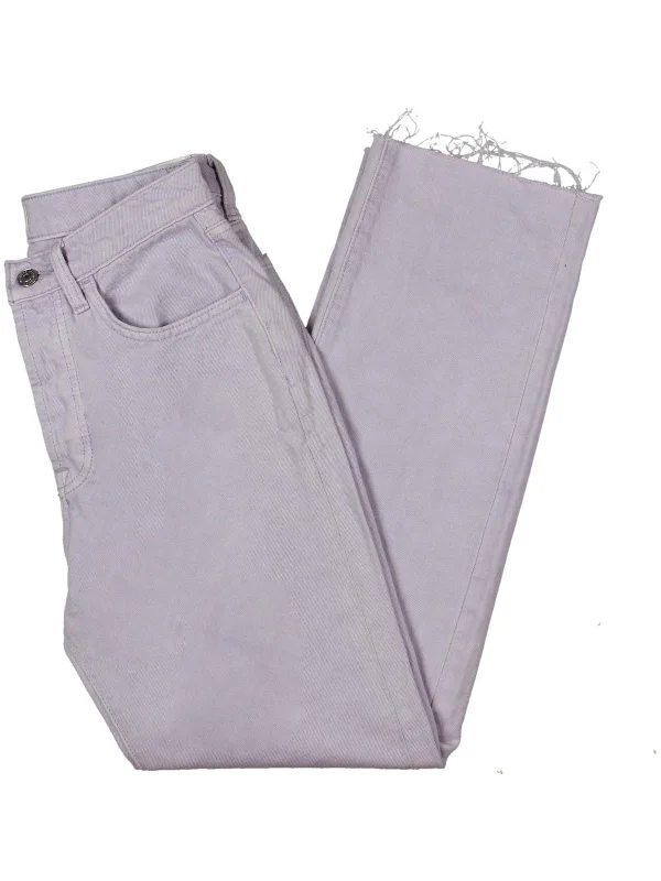 Savings Spectacular Womens Cotton Raw Hem Straight Leg Jeans