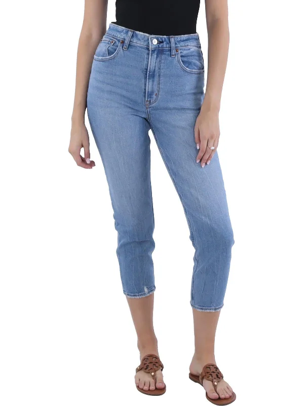 Deal of the Day Womens High Rise Light Wash Mom Jeans