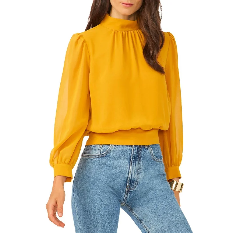 Discount Days 1.State Womens Mock Neck Cut Out Cropped