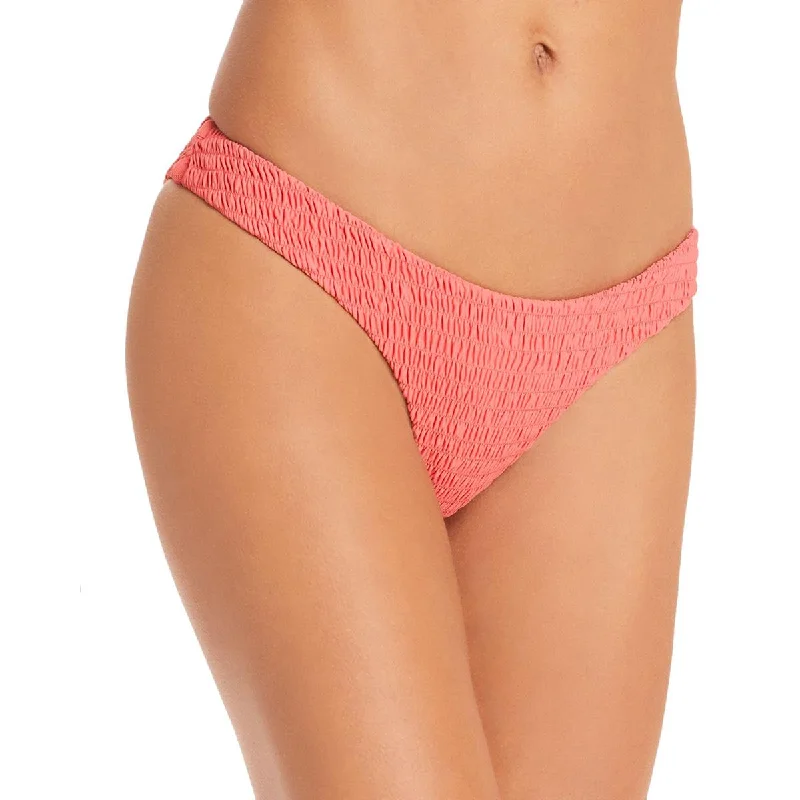 Closeout Sale Aqua Swim Womens Smocked Scoop Bikini Swim Bottom