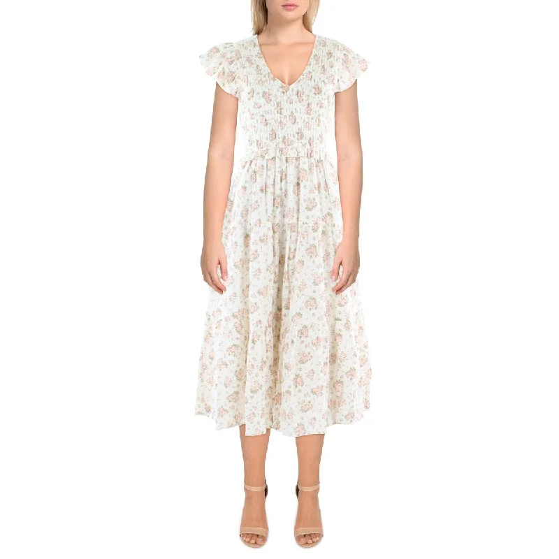 Friends and Family Sale Aqua Womens Cotton Calf Midi Dress