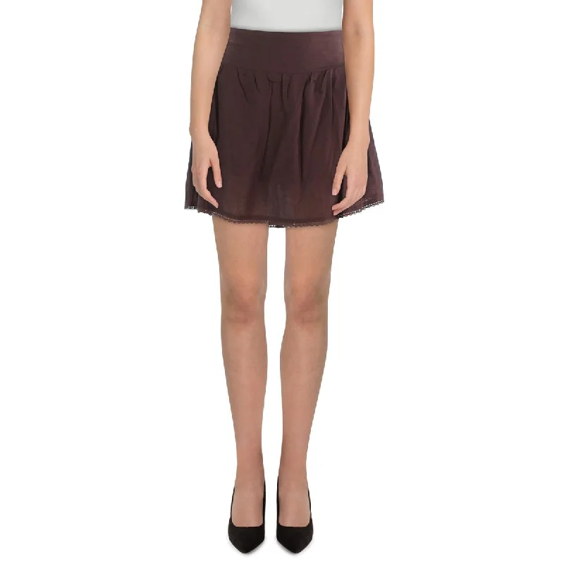 Can't Miss Aqua Womens Linen Blend Lace Trim Skort