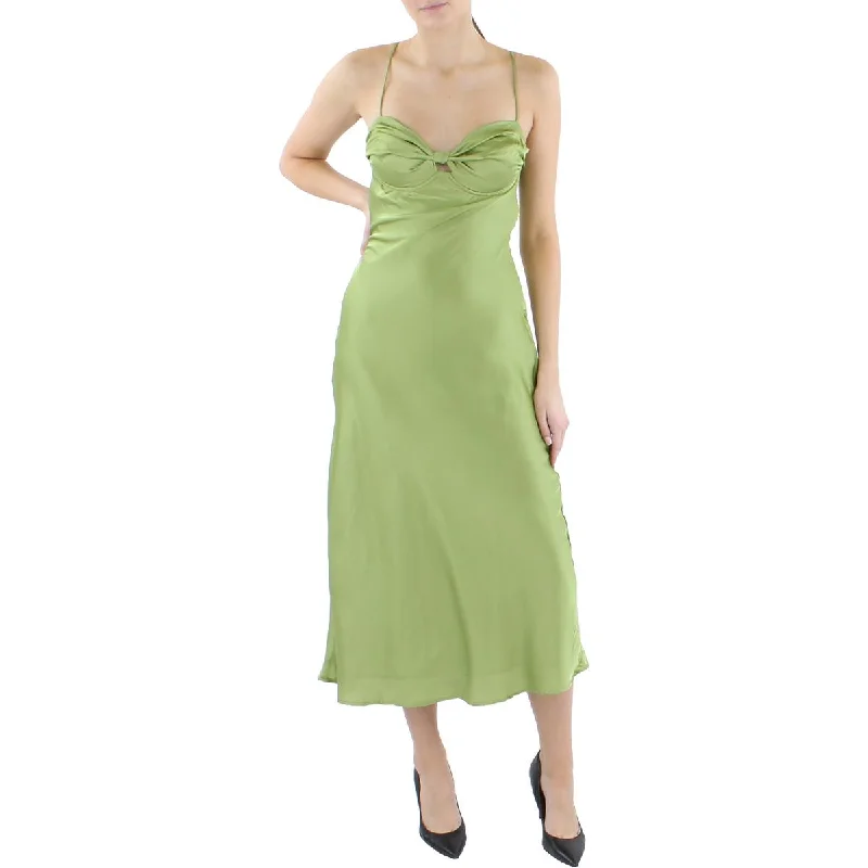 Seasonal Sale ASTR the Label Womens Mariela Satin Long Slip Dress