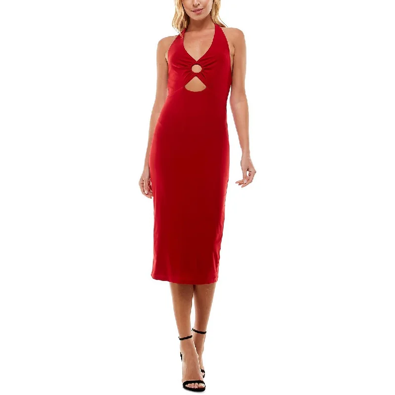 Steals and Deals Bee Darlin Womens Juniors Knit Halter Midi Dress