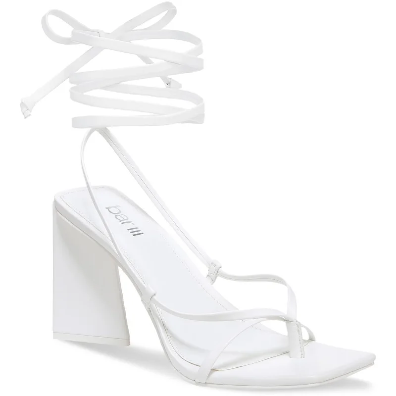 Price Fest Bar III Womens AURORAA Faux Leather Strappy Block Heel