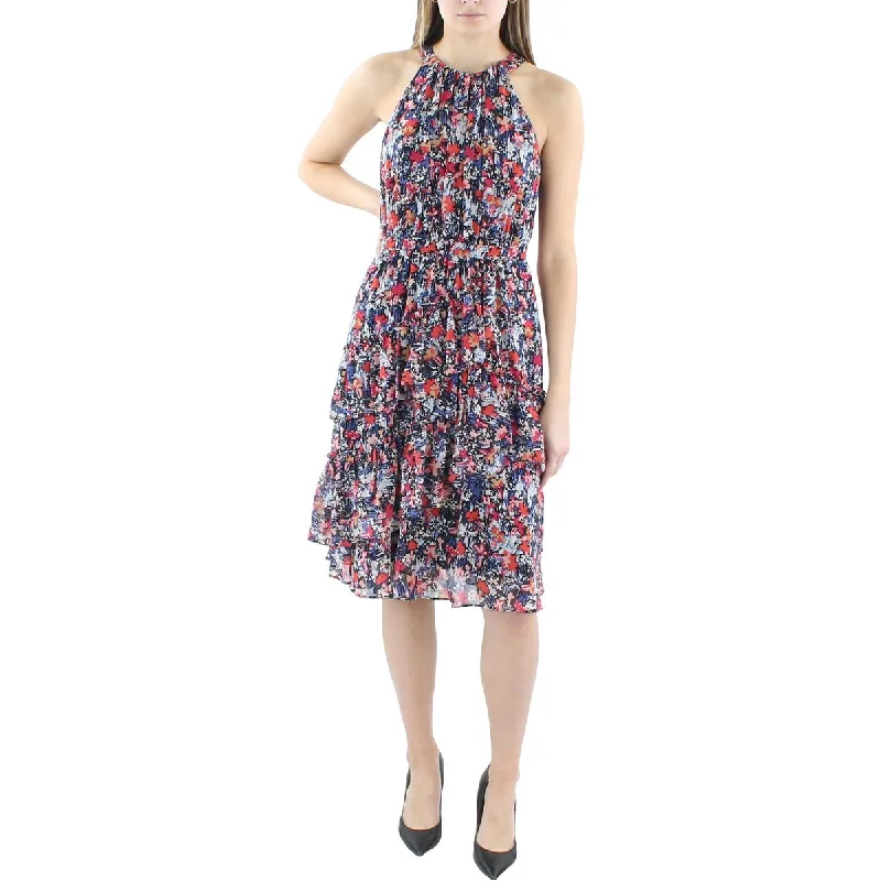 Crazy Savings BCBGMAXAZRIA Womens Floral Ruffle Cocktail And Party Dress